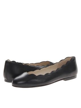 French Sole Jigsaw Navy Leather Ballet Flats Size 7.5